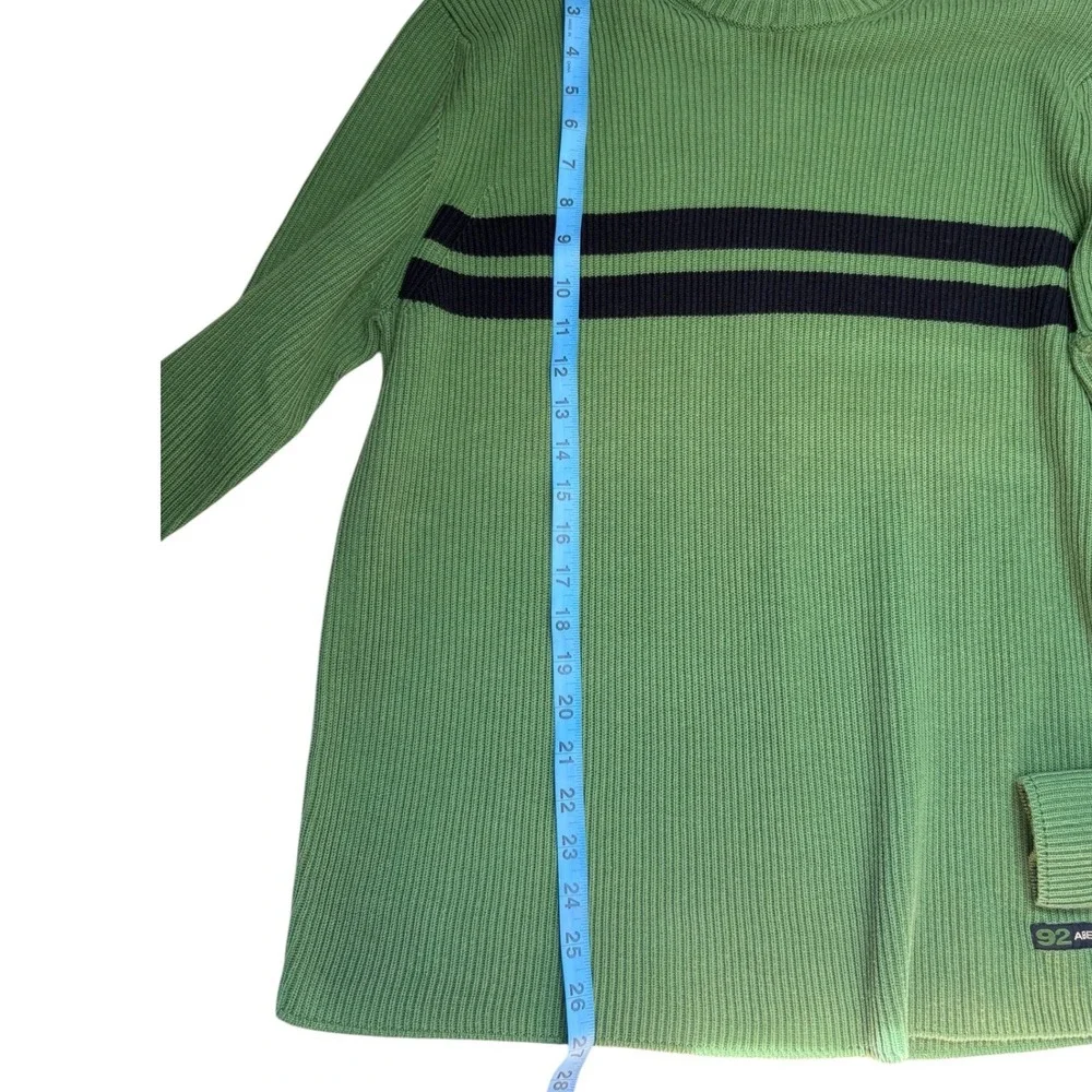 Abercrombie & Fitch VINTAGE 90s Mens XL Green Ribbed Knit Striped Sweater‎
